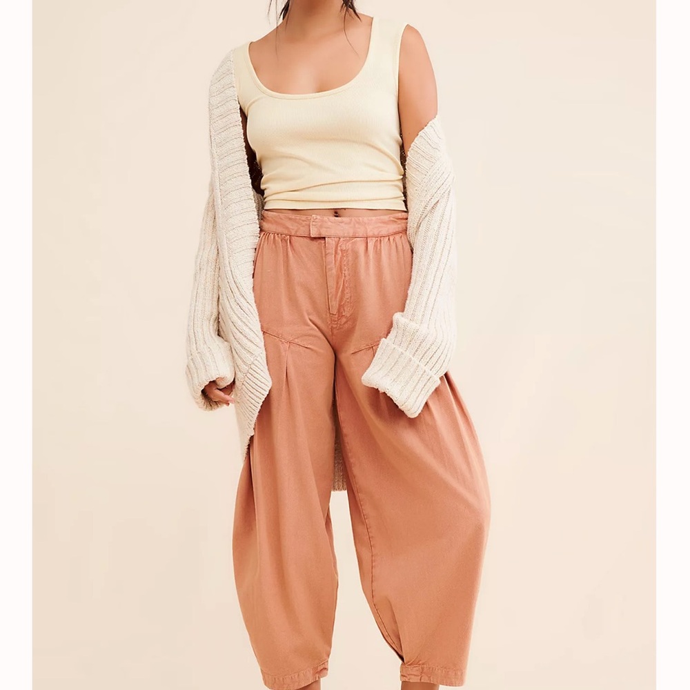 Free People Peach Cropped Pants